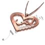Arabic "Ummi" Mom Necklace with Hearts & Diamonds in Rose Gold Plated - 2