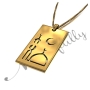 Mosque Symbol Engraving on Rectangular Pendant in 18k Yellow Gold Plated - 2