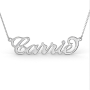 Carrie Name Necklace with Diamonds in 10k White Gold - 1
