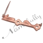 "Muhammad" Arabic Necklace with Sparkling Design in 14k Rose Gold - 2