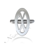 Customized Initial Ring with Circle in Sterling Silver - "X Marks the Spot" - 2