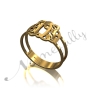 18k Yellow Gold Plated Monogram Ring with Swirls - "SOS" - 1