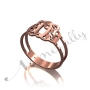 Rose Gold Plated Monogram Ring with Swirls - "SOS" - 1