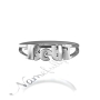 Beth Tapered Name Ring in 10k White Gold - 2