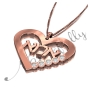 Hebrew "Ima" Mother Necklace with Diamonds in Rose Gold Plated - 2