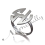 Sterling Silver Initial Ring with Rounded Letters - "SL" - 1