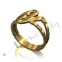 18k Yellow Gold Plated Initial Ring - "It Starts with Y" - 1