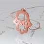 Rose Gold Plated Hebrew Name in Hamsa Pendant - "Sigal" - 1