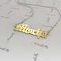 Name Necklace with Diamonds & Gothic Font in 14k Yellow Gold - "Mischa Barton" - 2