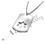 Hebrew Dog Tag Pendant with Star of David in Sterling Silver - "Shimon" - 2