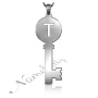 Initial in Key Pendant Necklace in Sterling Silver - 1