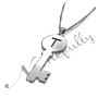 Initial in Key Pendant Necklace in Sterling Silver - 2