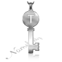 Initial in Key Pendant Necklace in 14k White Gold - 1