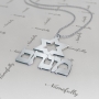 Customized Hebrew Name with Star of David in 10k White Gold - "Menachem" - 2