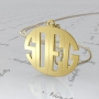 Monogram Necklace with 4 Letters in 14k Yellow Gold - "SOEG" - 1
