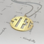 Monogram Necklace with 4 Letters in 14k Yellow Gold - "SOEG" - 2