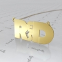 10k Yellow Gold 4 Letters Monogram Necklace - "RESD" - 1