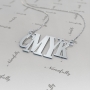 Monogram Necklace with 4 Letters in 14k White Gold - "CMKY" - 2