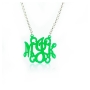 Acrylic Monogram Necklace with Swirls MJK Design - 1