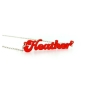 Personalized Acrylic Name Necklace with Retro Design Heather Style - 2
