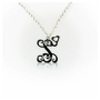 Acrylic Initial Necklace with Hearts and Swirls - 3