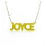 Acrylic Name Necklace with Block Print - "Joyce" - 3