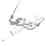Arabic Name Necklace with Diamonds in Sterling Silver - "Ramzi" - 2