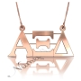 Sorority Necklace with Greek Letters - "Alpha Xi Delta" in 10k Rose Gold - 1