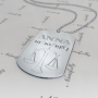 Zodiac Dog Tag with Custom Engraved Text-"Anna" in 10k White Gold - 2