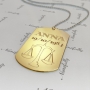 Zodiac Dog Tag with Custom Engraved Text-"Anna" in 10k Yellow Gold - 2