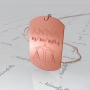 Zodiac Dog Tag with Custom Engraved Text-"Anna" in 14k Rose Gold - 1