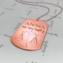 Zodiac Dog Tag with Custom Engraved Text-"Anna" in 14k Rose Gold - 2