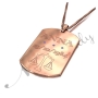 Zodiac Dog Tag with Birthstones and Custom Engraved Text-"Anna" in Rose Gold Plated - 2