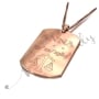 Zodiac Dog Tag with Diamonds and Custom Engraved Text-"Anna" in 14k Rose Gold - 2