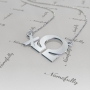 Sorority Pendant with Customized Greek Initials - "Chi Omega" in 14k White Gold - 2