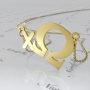 Sorority Pendant with Customized Greek Initials - "Chi Omega" in 10k Yellow Gold - 1