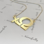 Sorority Pendant with Customized Greek Initials - "Chi Omega" in 18k Yellow Gold Plated - 2