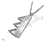 Personalized Sorority Necklace - "Delta Delta Delta" in Sterling Silver - 2