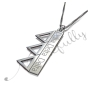 Personalized Sorority Necklace - "Delta Delta Delta" in 10k White Gold - 2