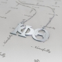 Sorority Necklace with Initials in Greek Letters - "Iota Phi Theta" in 14k White Gold - 2