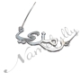 Arabic Name Necklace with Diamonds in 14k White Gold - "Ramzi" - 2