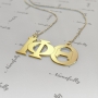 Sorority Necklace with Initials in Greek Letters - "Iota Phi Theta" in 10k Yellow Gold - 2