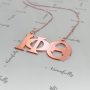 Sorority Necklace with Initials in Greek Letters - "Iota Phi Theta" in 14k Rose Gold - 2