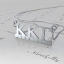 Sorority Name Necklace with Greek Letters - "Kappa Kappa Gamma" in Sterling Silver - 1
