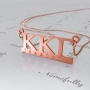 Sorority Name Necklace with Greek Letters - "Kappa Kappa Gamma" in Rose Gold Plated - 1