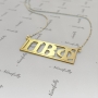 Sorority Greek Necklace with Personalized Letters - "Pi Beta Phi" in 18k Yellow Gold Plated - 2