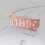 Sorority Greek Necklace with Personalized Letters - "Pi Beta Phi" in 14k Rose Gold - 1