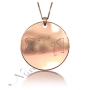 Sorority Necklace with Custom Greek Letters - "Zeta Tau Alpha" in 14k Rose Gold - 1