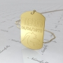 Zodiac Dog Tag with Custom Engraved Hebrew Text -"Tomer" in 10k Yellow Gold - 1