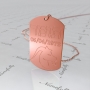 Zodiac Dog Tag with Custom Engraved Hebrew Text -"Tomer" in 14k Rose Gold - 1